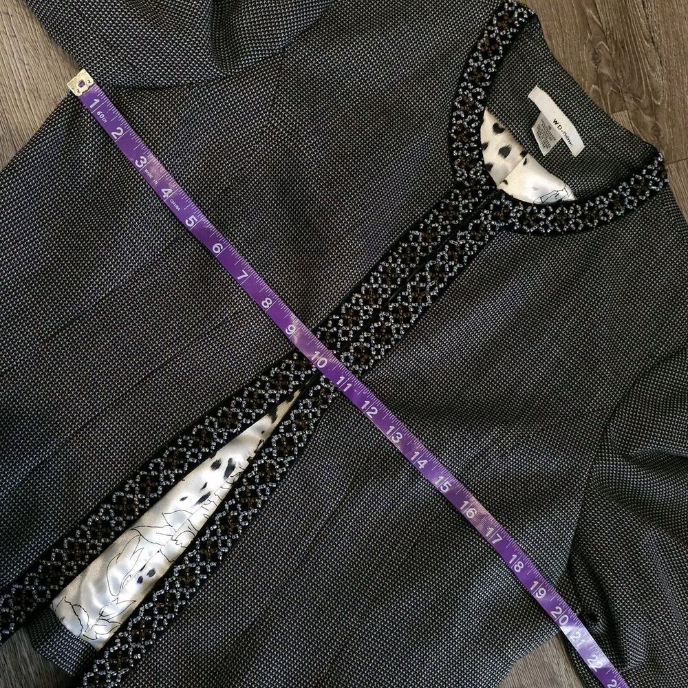 Women's Blazer Size 16 Bead Trim Jazzy Different Unique Office Career Church - Picture 7 of 9